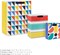 8-Pack Assorted Gift Bags – Small, Medium & Large with Colorful Stripes, Triangles & Geometric Designs for Birthdays, Holidays & Parties (Red, Green, Blue, Yellow, Black)
